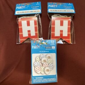 Happy Birthday Banners and Balloons Bundle New